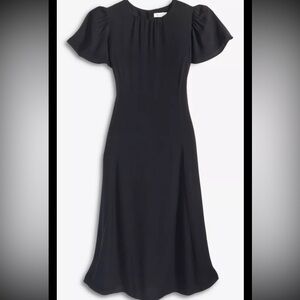 On 34th Women's Dress Flutter-Sleeve Midi, Black Size 10 NWT